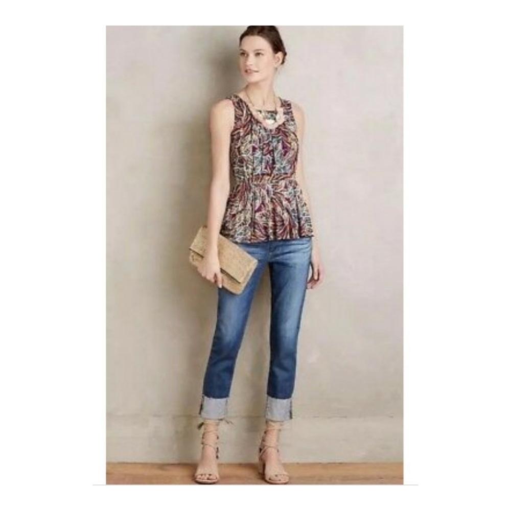 Anthropologie Deletta Corbara Pleated Top Small